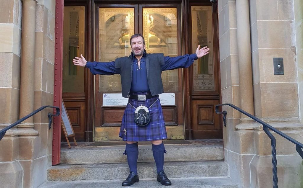 Driver outside Inverness town hall