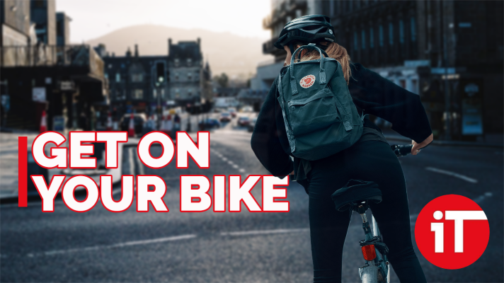 Cyclist on the street of Inverness